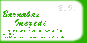 barnabas inczedi business card